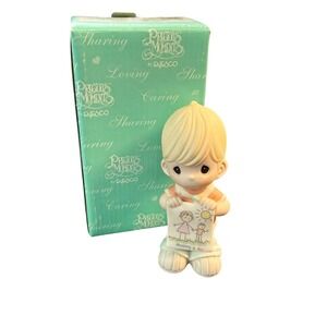 Precious Moments Mommy & Me Boy Drawing Figurine 115900 Enesco 2003 with Box